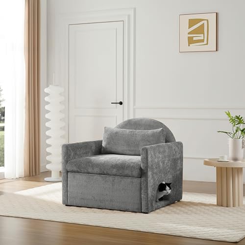 360 Swivel Accent Barrel Chair with Storage Ottoman & Headrest ,Modern Corduroy Upholstered Cloud Cushion Leisure Armchair Comfy Recliner Sofa Chair W/Phone Holder and Pillows for Living Room Bedroom