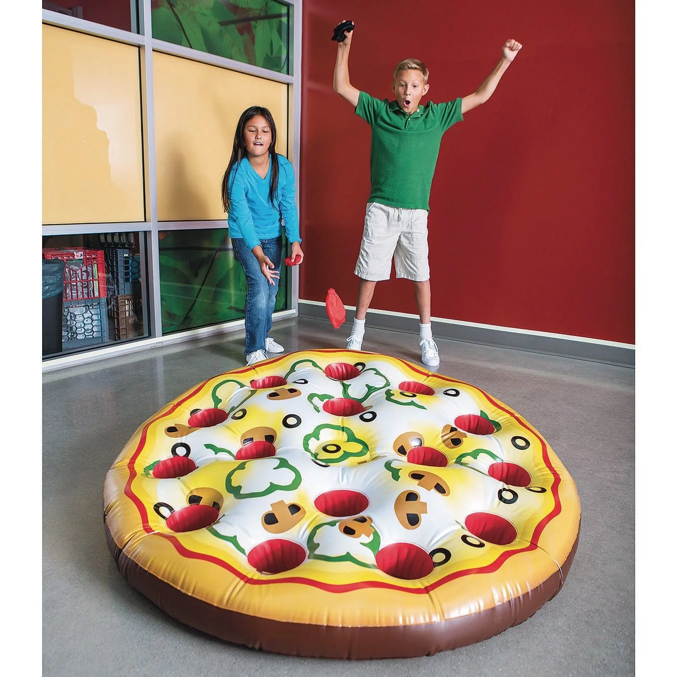 Jumbo Inflatable Pizza Toss Game, 4' Diameter