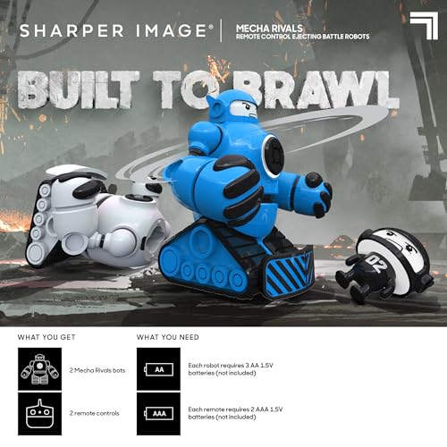 Sharper Image® Mecha Rivals Remote Control Battle Robots, Two-Player Wireless Fighting Set with Lights and Sounds