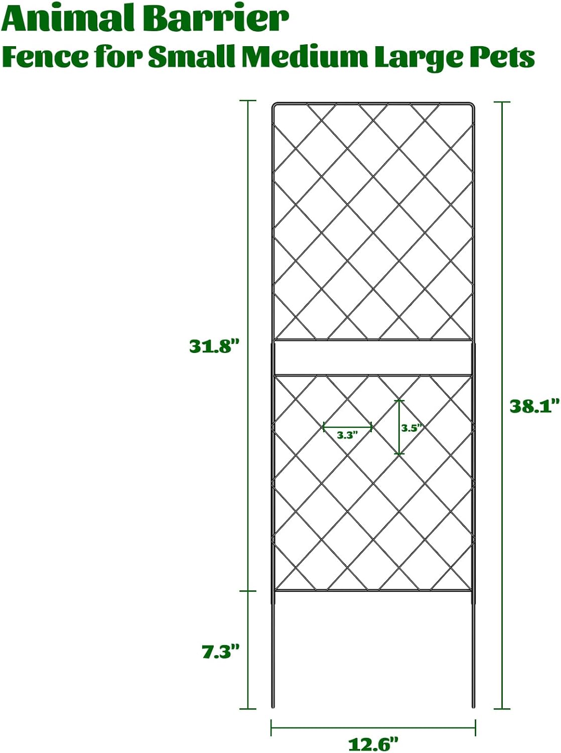 Decorative Garden Fence 10 Panels 38in (H) x 10.5ft (L) Border Animal Barrier, Rustproof Metal Wire Landscape Wire Edge Flower Bed Fencing for Patio Yard Outdoor Decor, Square
