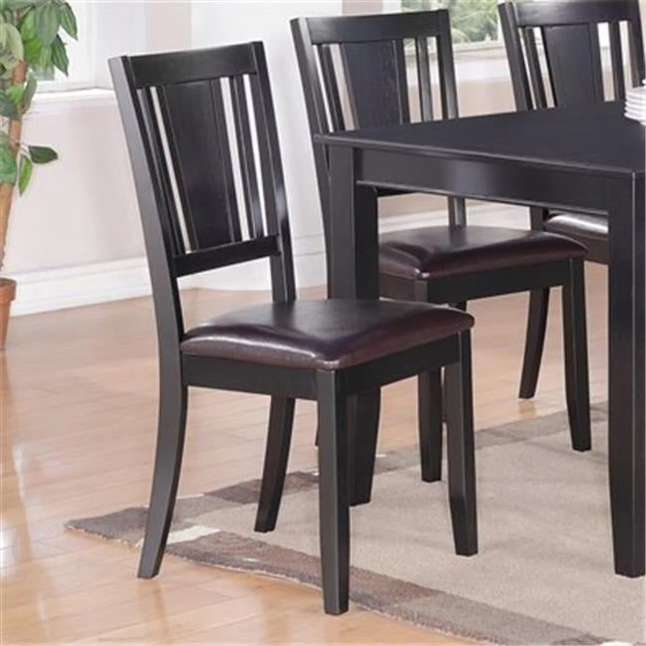 Wooden Imports Furniture DU-LC-BLK Dudley Dining Chair with Faux Leather Upholstered Seat - Black qty 2