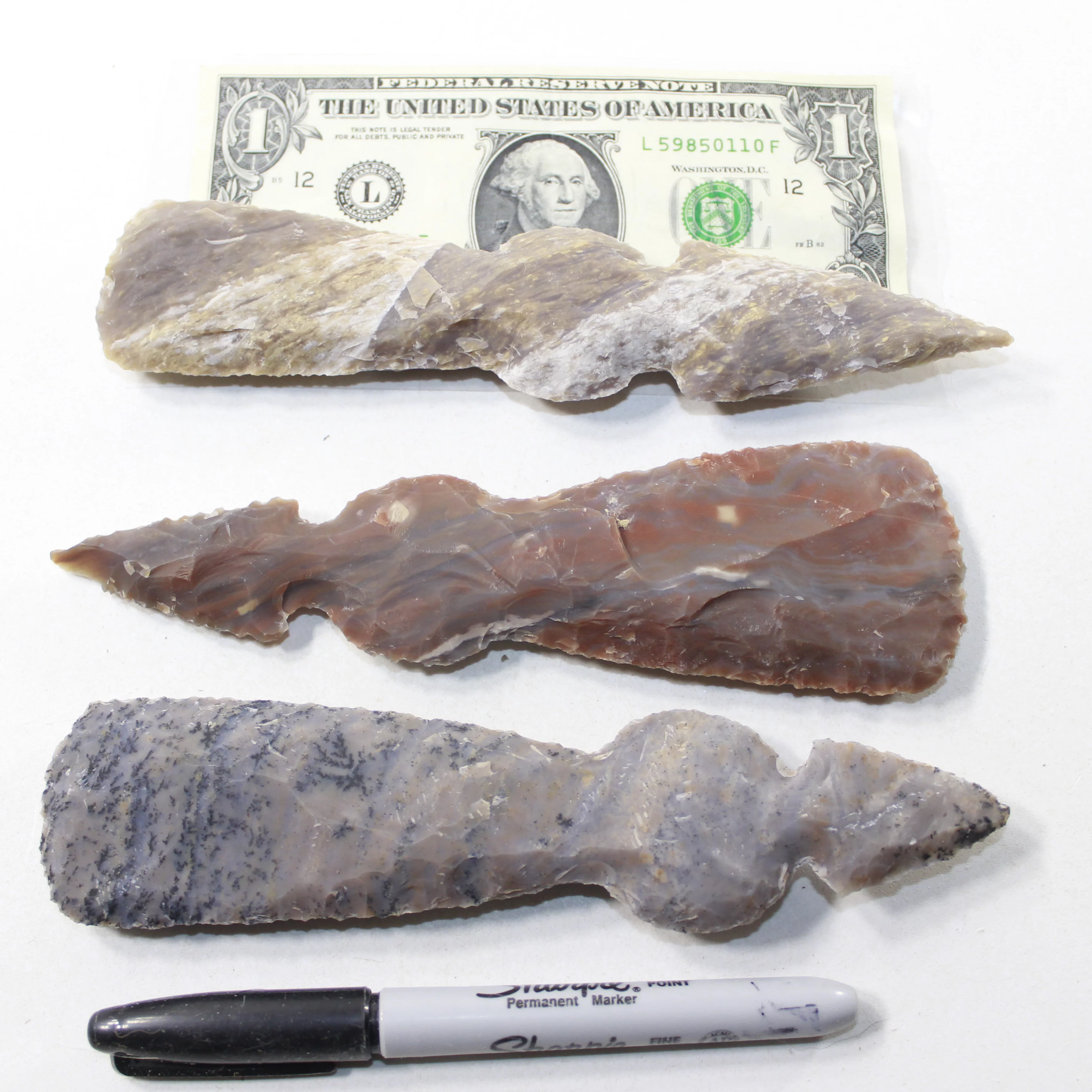 3 Stone Ornamental Tomahawk Heads #072d Ax Axe Hatchet