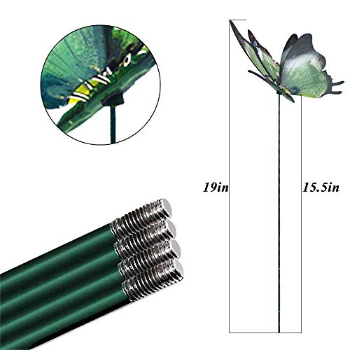 Giant Butterfly Garden Stakes Decorations Outdoor 3D Large Butterflies Lawn Decorative Yard Decor Patio Accessories Ornaments Gardening Art Christmas Whimsical Gifts (Pack of 4)