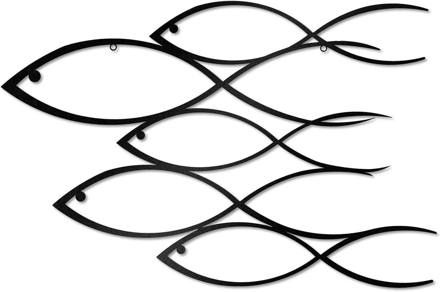 Nautical Metal Wall Art School of Fish Wall Art Modern Metal Art Work Decorative Metal Fish Decor Nautical Style Wall Decor for Indoor Outdoor Home Bedroom Office Window Wall (Chic Style,40 x 26 cm)