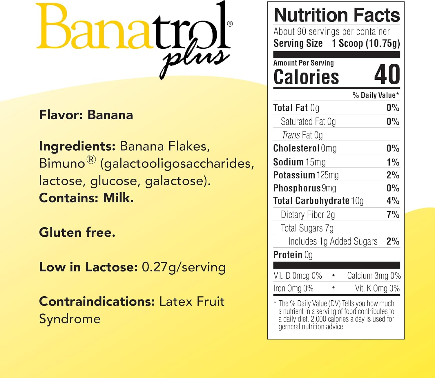 Banatrol® Natural Anti-Diarrheal with Prebiotics, Relief from Chronic Diarrhea, IBS, Recurring Diarrhea, Clinically Supported Medical Food, Non-Constipating, 90 Servings (Banana)