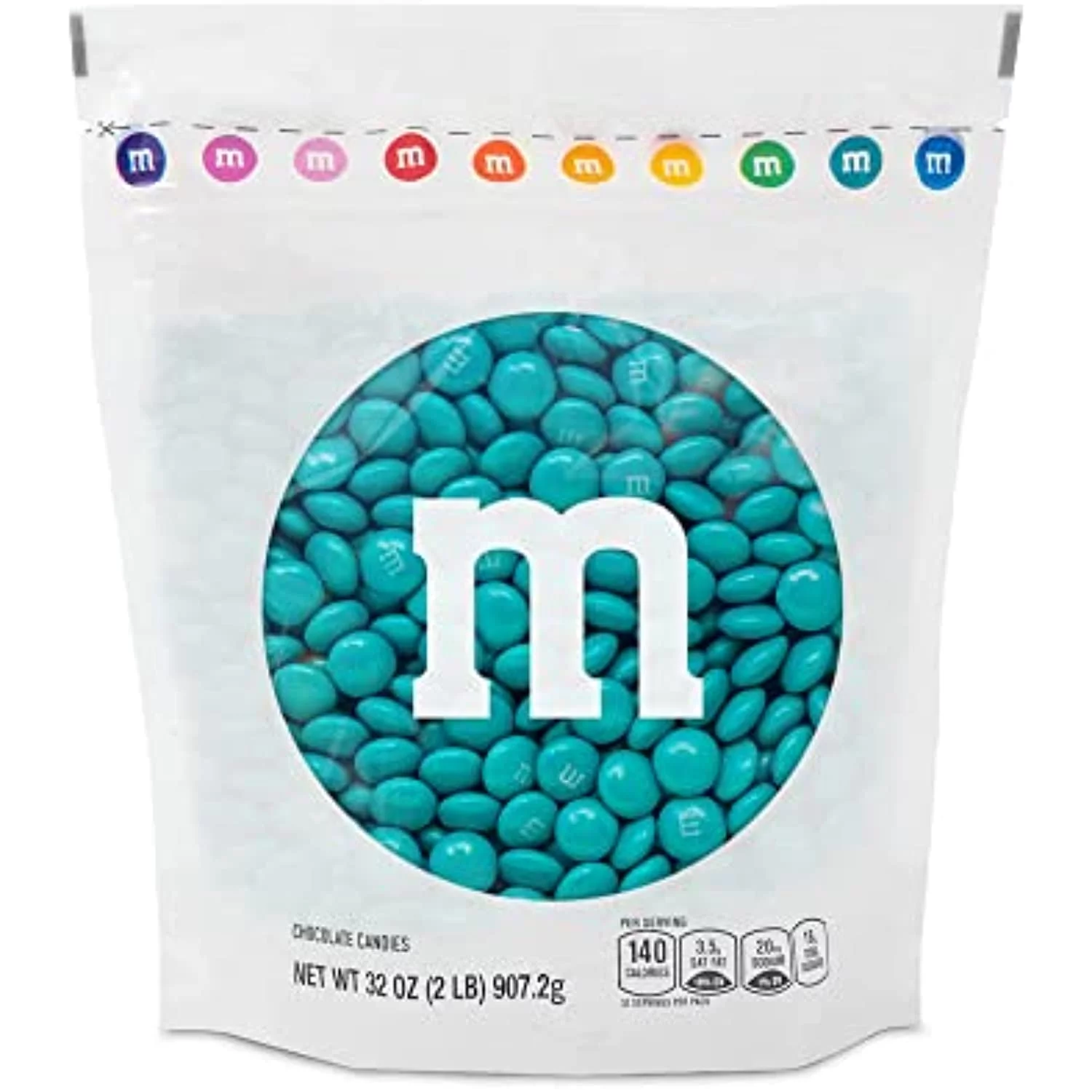 My M&Ms Milk Chocolate Teal Candy Bulk Candy In Resealable Pack For Candy Buffet, Birthday Parties, Theme Meetings, Sweet Stuff For Diy Party, Edible Decor, Fun Snacks For Wedding, Teal, 32 Oz