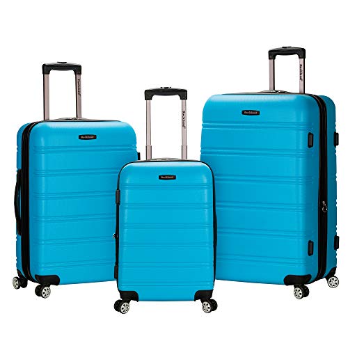 Rockland Melbourne Hardside Expandable Luggage with Spinner Wheels, Blue, Checked Large 28
