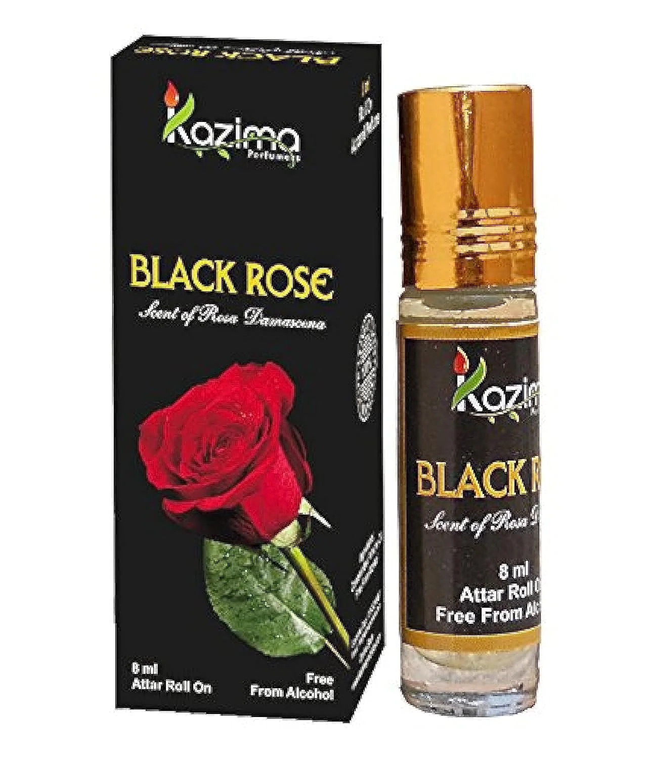 Pure Natural Black Rose Apparel Concentrated Attar Perfume (8ml Rollon free From Alcohol)