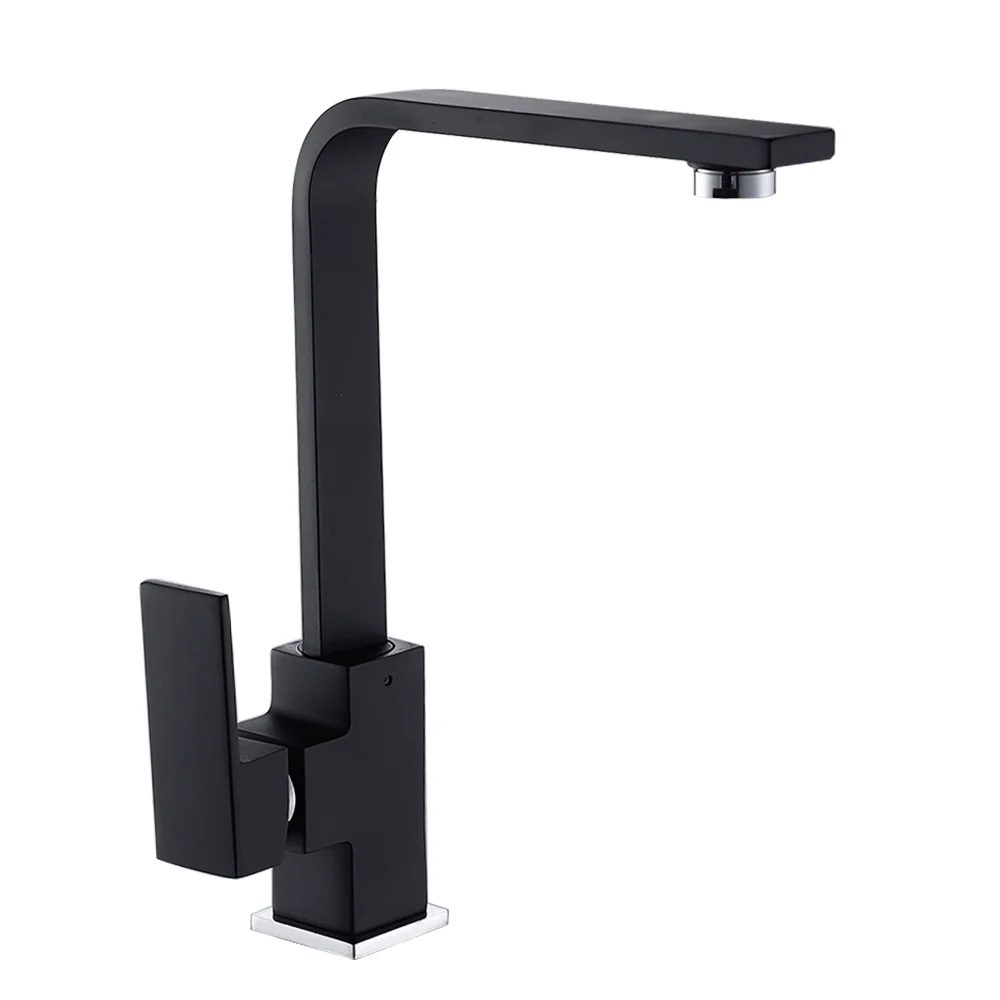 Willstar Kitchen Mixer Tap Black / Chrome 360? Swivel Range Kitchen Single Lever Mixer Sink Mixer Tap for Sink-Black