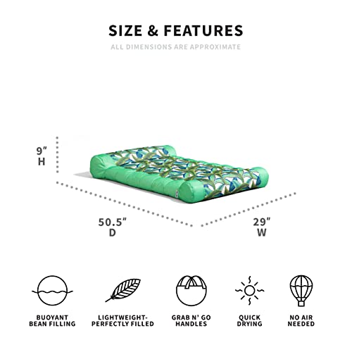 Big Joe Kona Hammock No Inflation Needed Pool Lounger with Headrest, Quick Draining Fabric, 4 feet Big