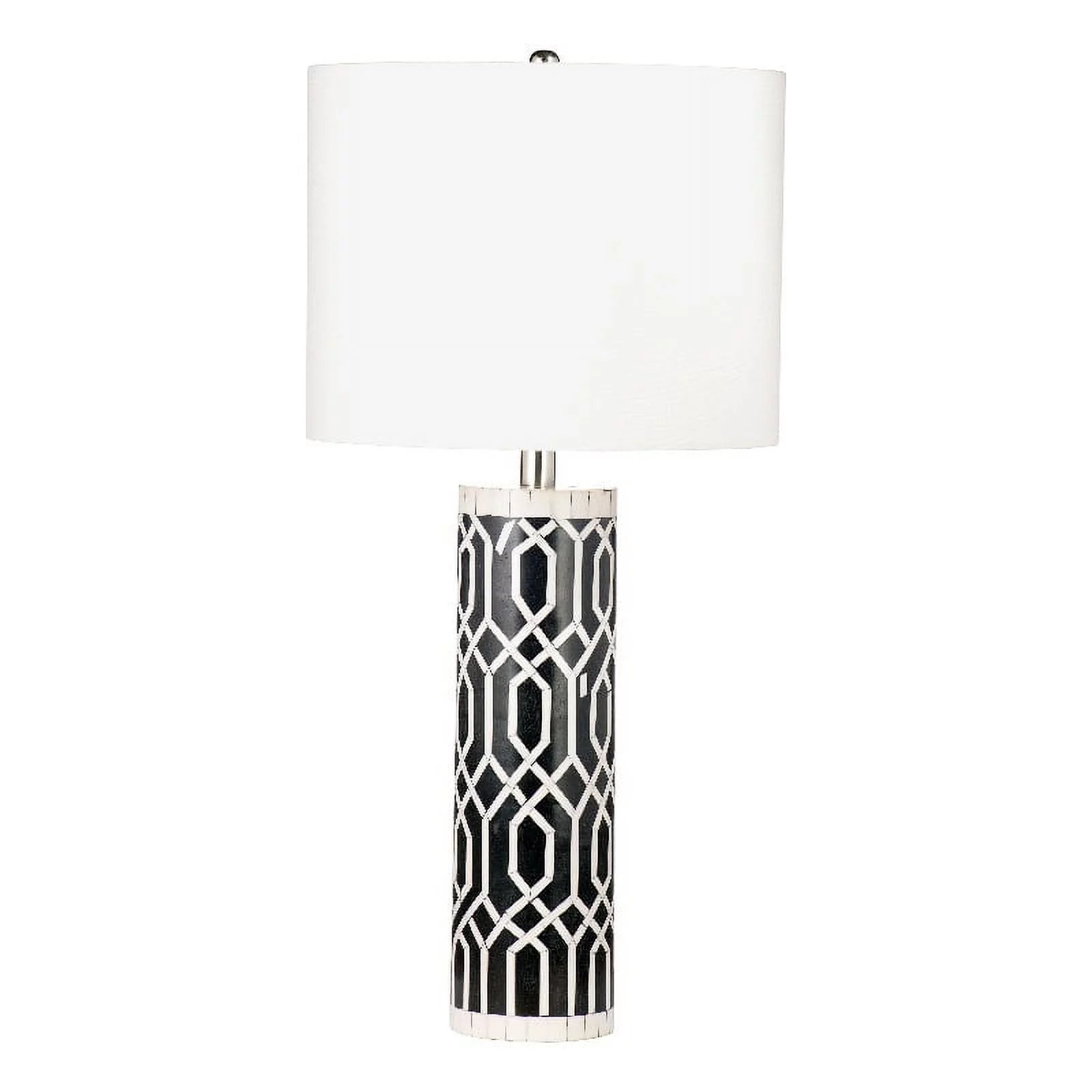 Baaker Table Lamp in Black and White Resin and Bone