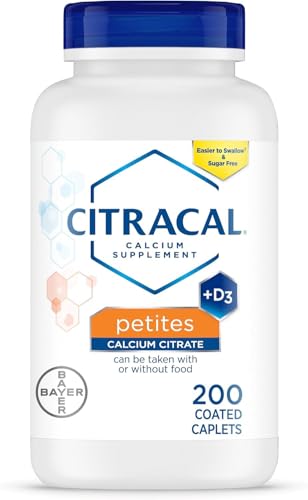 Citracals Petites Calcium Citrate + Vitamin D3, 200 Caplets, Bone Health (Pack of 3)