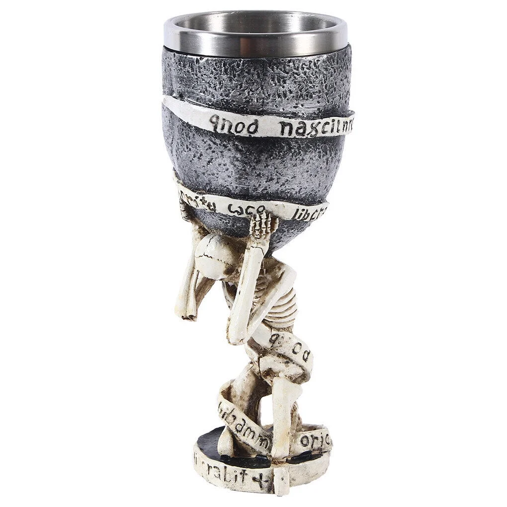 Skull Goblet Skeleton Dragon Claw Horn Punk Stainless Steel Gothic Wine Cups