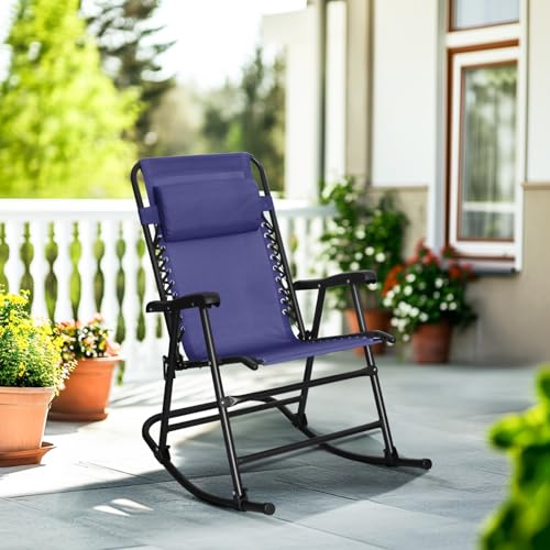 Amazon Basics Foldable Rocking Chair - Blue