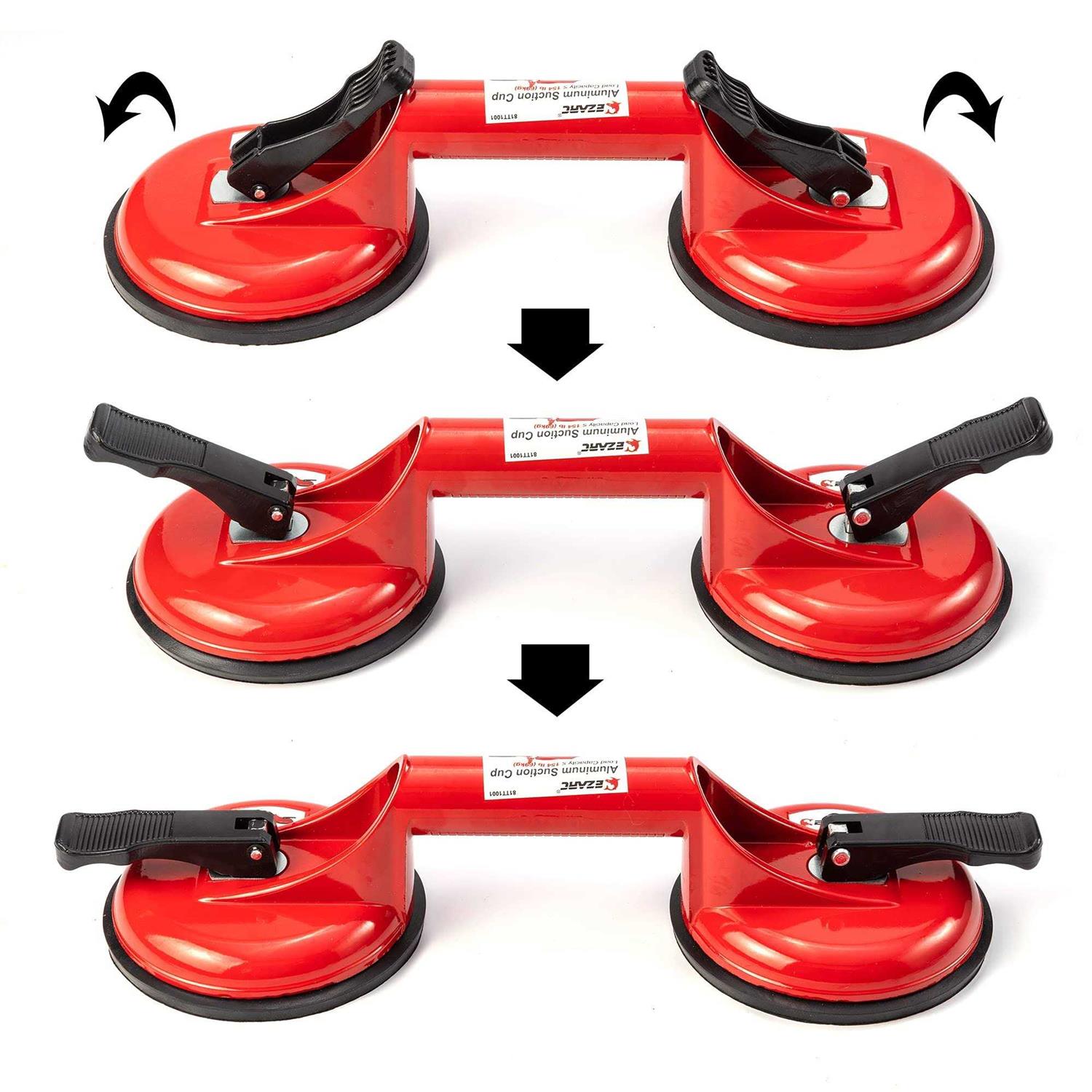 Ezarc Floor Gap Fixer Tool, Laminate Flooring Gap Repair Kit Include Heavy Duty Double Aluminum Suction Cup, Rubber Mallet and Foam