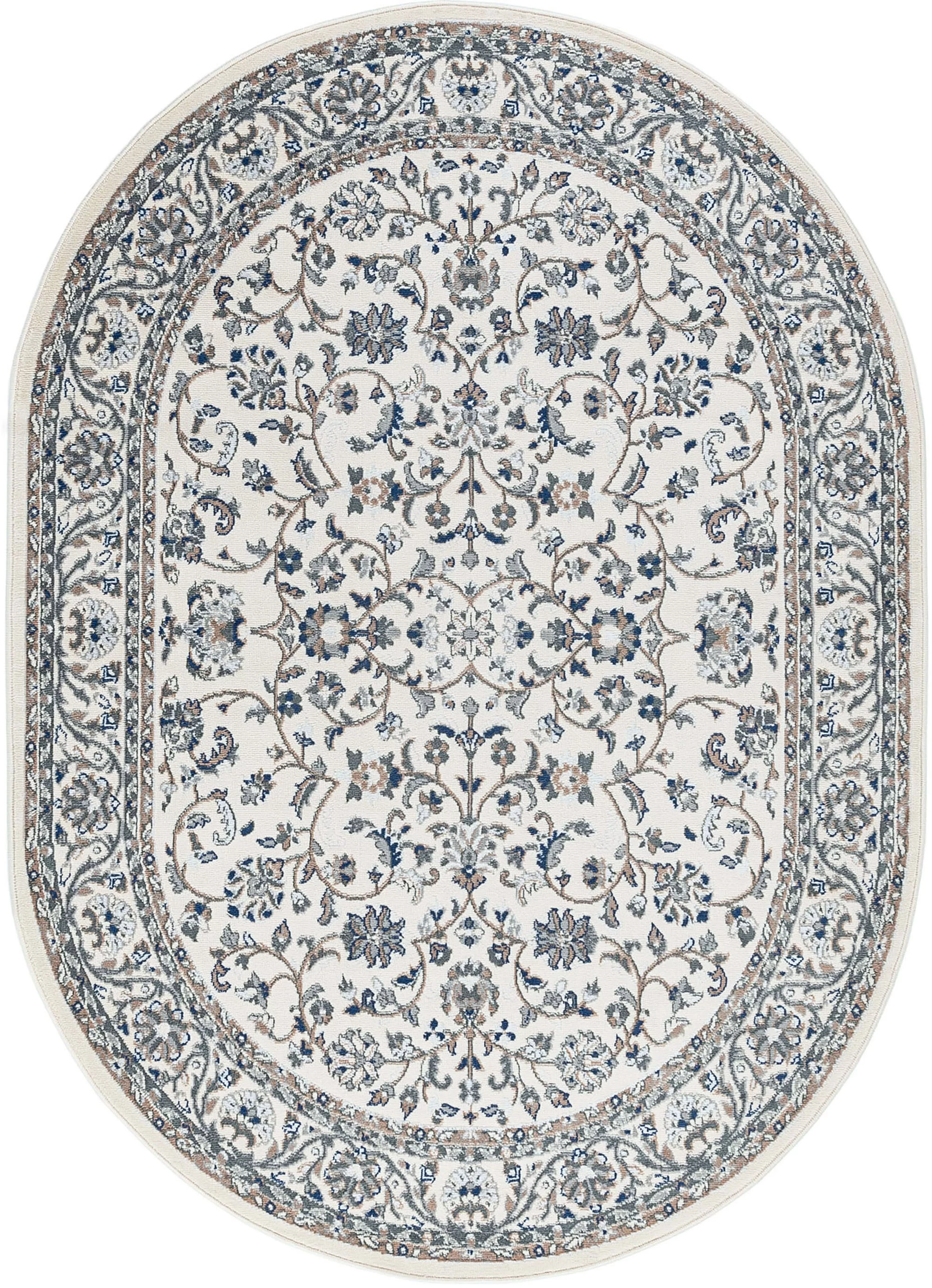 5x8 Oval Traditional Cream Oval Area Rugs for Living Room | Bedroom Rug | Dining Room Rug | Indoor Entry or Entryway Rug | Kitchen Rug | Alfombras para Salas 5'3'' x 7'3'' Oval