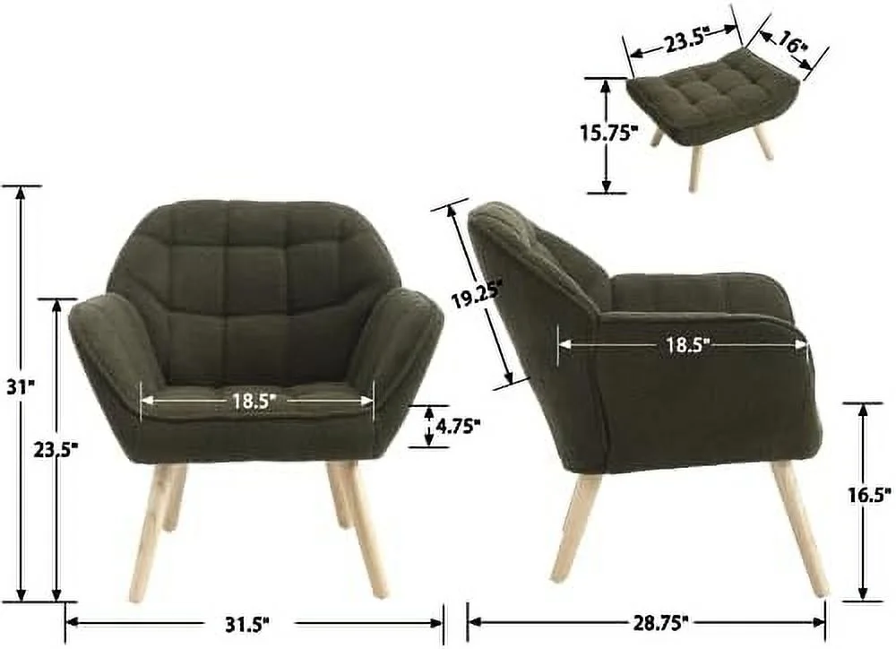 YZboomLife Small Loveseat for Bedroom 2-Seat Mini Sofa Couch with Wingback and Wood Legs for Living Room Apartment Small Space Fluffy Love Seat  Green Sherpa