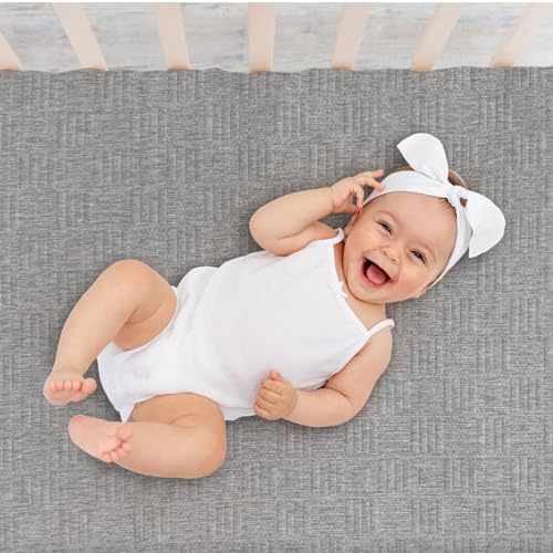 Delta Children Sweet Beginnings Dual Sided Crib and Toddler Mattress in a Box - GREENGUARD Gold and CertiPUR-US Certified - Plant-Based Soy Foam Core - Waterproof - 5 Year Warranty - Made in USA