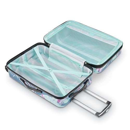 American Tourister Moonlight Hardside Expandable Luggage with Spinner Wheels, Blue Terazzo, 2-Piece Set (20/28)