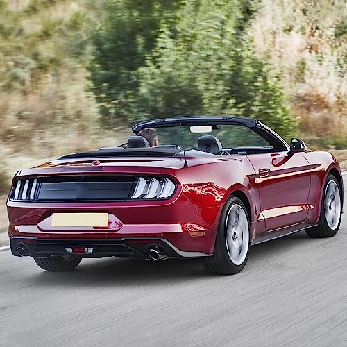 VLAND LED Rear Lights Compatible with Mustang 2015-2023 w/Sequential Amber/Red Turn Signal (5 Lighting Modes Switchable), Transparent Lens Taillight Assembly, Passenger&Driver Sides