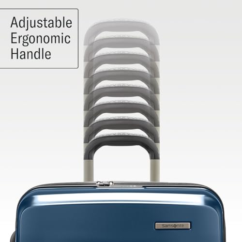 Samsonite Carry-On Pro Front Pocket Hardside Expandable 21-Inch Octiv Luggage: Durable & Impact Resistant, 360° Aero Trac Spinner Wheels, Adjustable Telescopic Handle, TSA Approved Lock - Silver