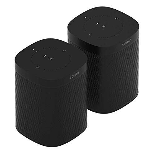 Sonos One (Gen 2) Two Room Set Voice Controlled Smart Speaker with Amazon Alexa Built in (2-Pack Black) (Renewed)