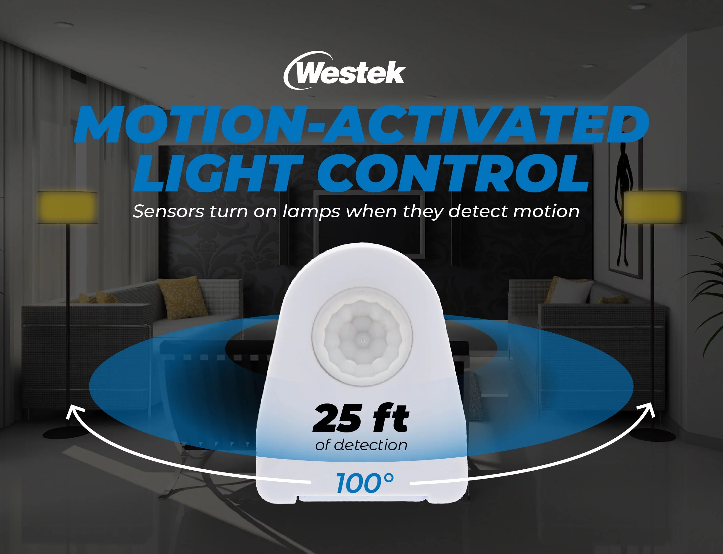 Westek Indoor Plug-In Corded Motion Activated Light Control MLC12BC-4