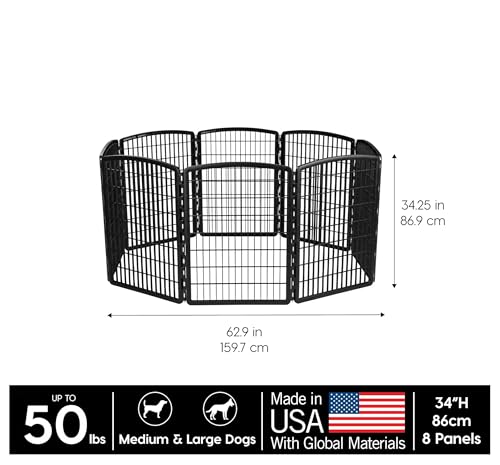 IRIS USA Dog Playpen, 8-Panel 34