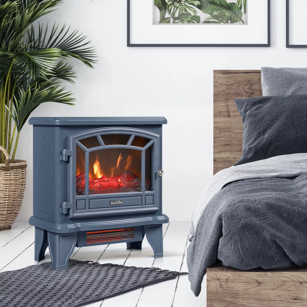 Duraflame 1,000 sq ft Infrared Quartz Electric Fireplace Stove Heater, Blue