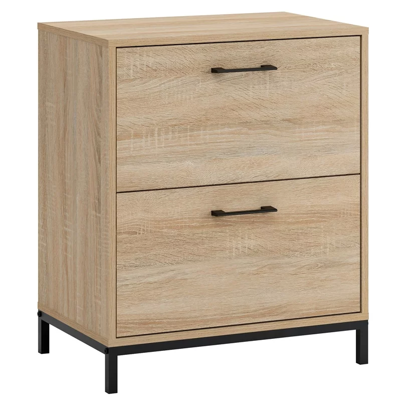 Pemberly Row Traditional Engineered Wood Lateral File Cabinet in Charter Oak