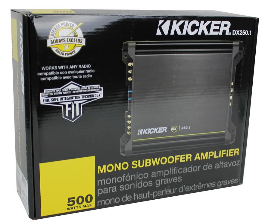 Kicker Dx250.1 250W 2-Ohm Mono Class D Car Audio Amplifier