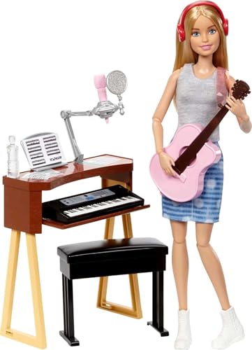 Barbie Careers Playset, Blonde Musician Doll with Removable Outfit & Accessories Including Guitar, Keyboard, Mics & More