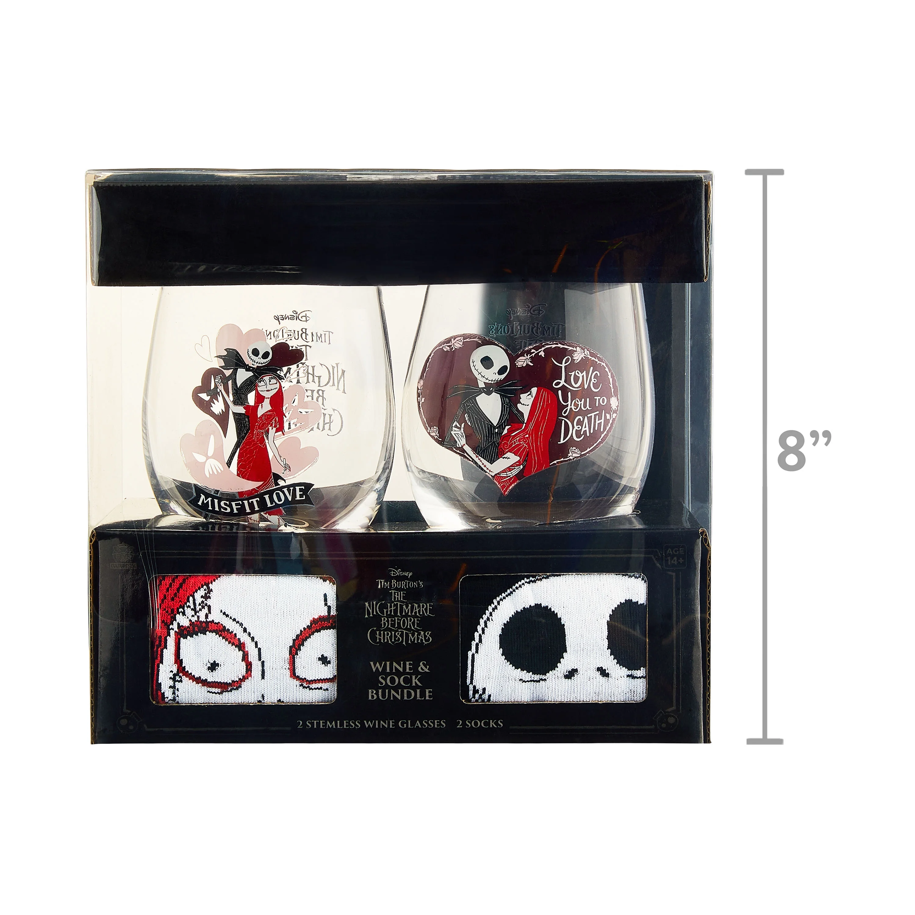 The Nightmare Before Christmas Valentine's Day Sock and Wine Set