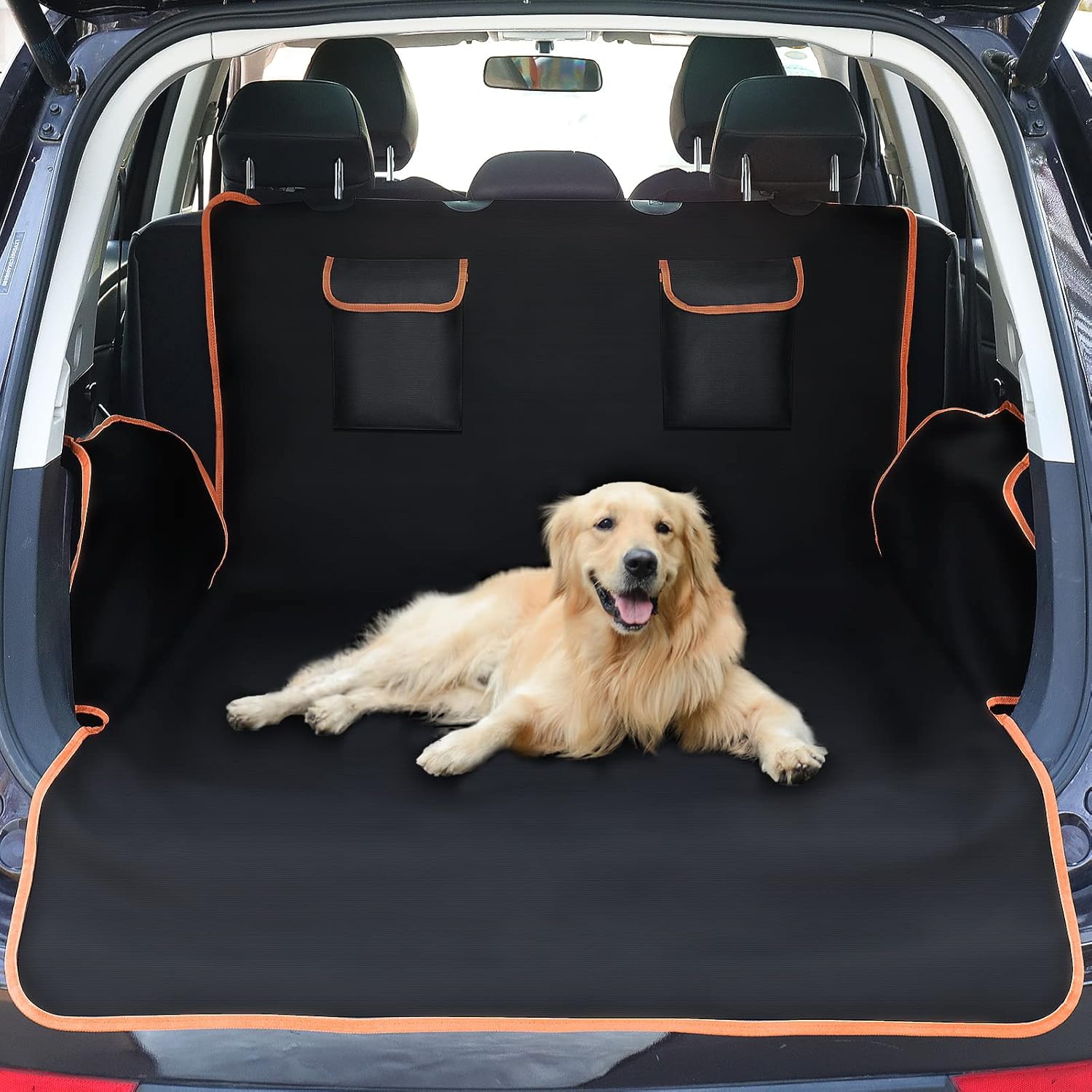 Pet Cargo Cover Liner for Car and SUV,Van & Jeep Washable, Waterproof Nonslip Trunk Free Pet Barrier Universal Pet Seat Cover (Yellow)