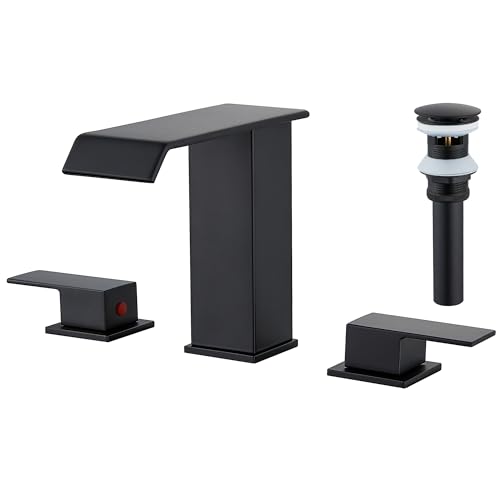 White Gold Faucet Bathroom Vessel Sink Golden Waterfall Spout Faucet Single Handle Bowl Sink Faucet Modern Single Hole Basin Vanity Tall Bathroom Sink Faucet with Pop Up Drain Stopper Supply Hose