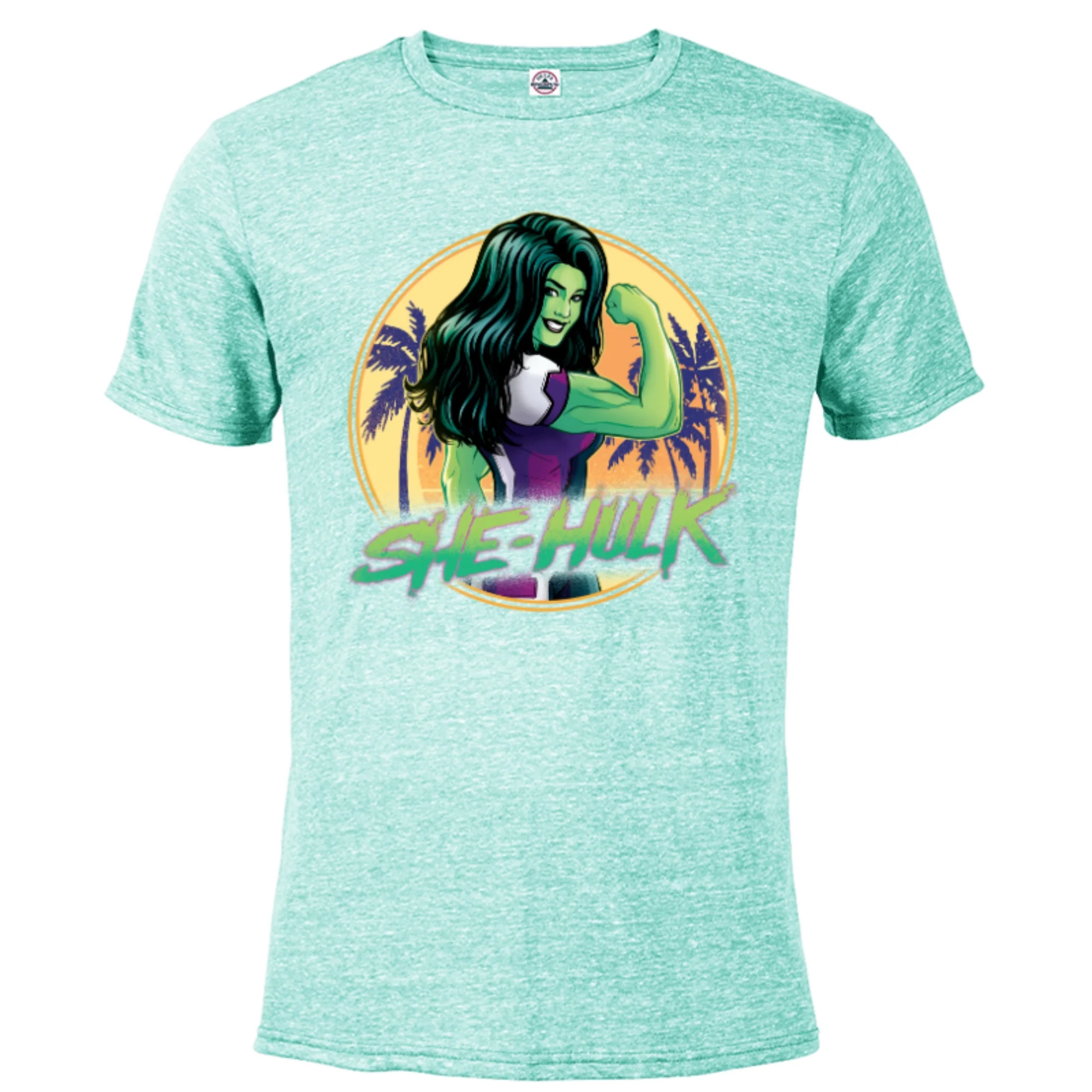 Marvel Studios She-Hulk Disney Plus Flex - Short Sleeve Blended T-Shirt for Adults - Customized-Celadon Snow Heather