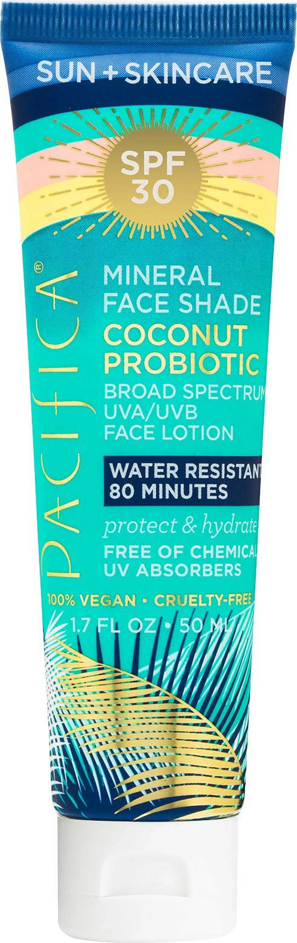 Pacifica Mineral Face Shade Coconut Probiotic Spf 30 Women Lotion 1.7 Oz