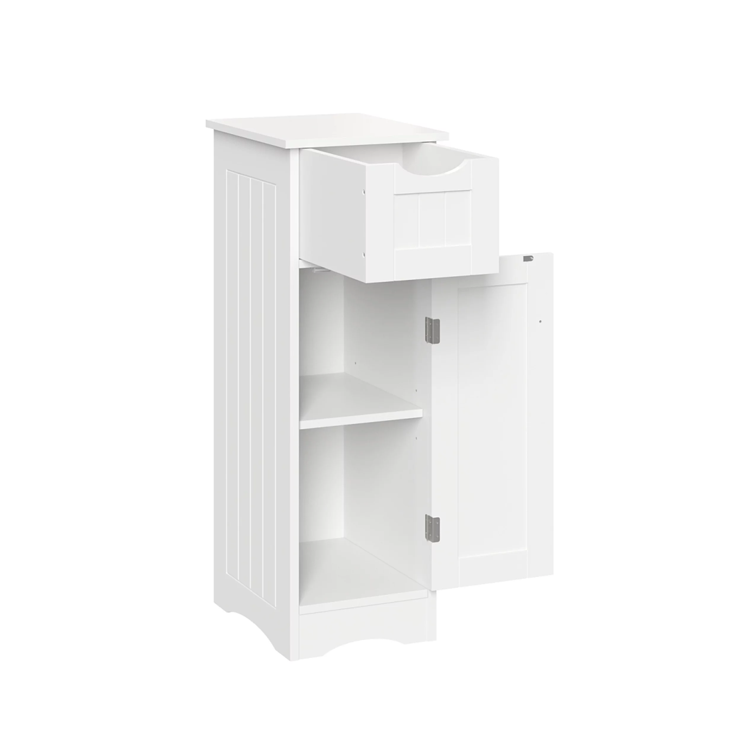 Ashland Slim Cabinet with Drawer, White