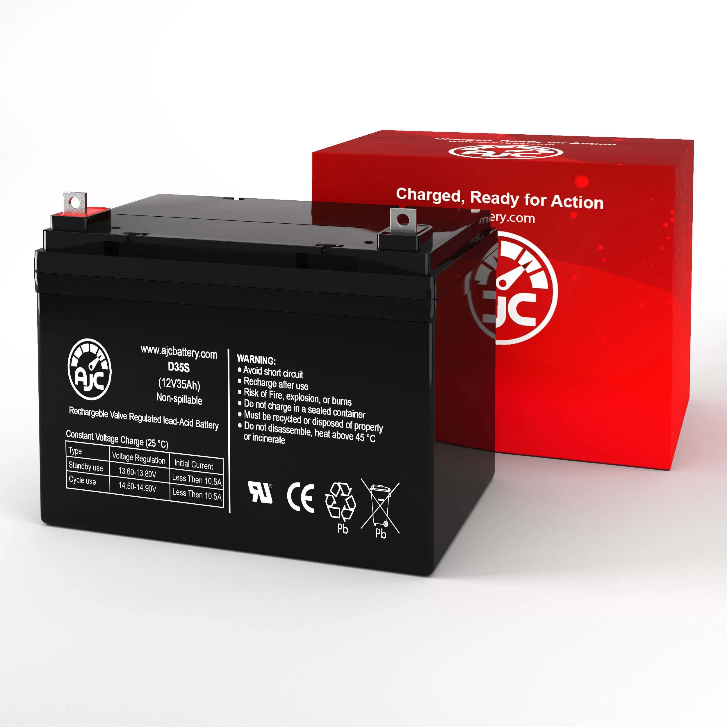 MK MU-1 SLDG 12V 35Ah Sealed Lead Acid Battery - This Is an AJC Brand Replacement