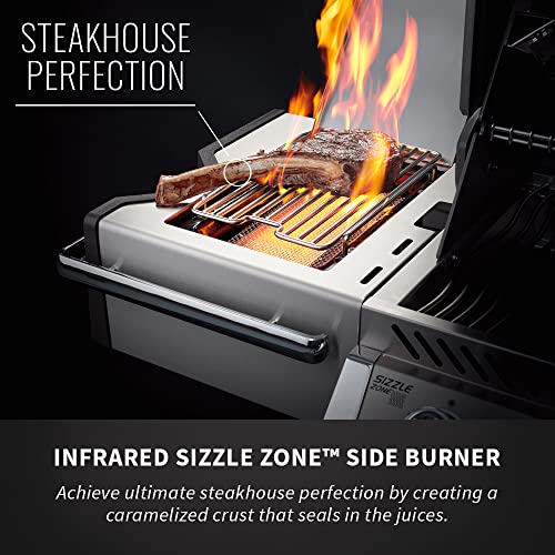 Napoleon PRO500RSIBPSS-3 Prestige PRO BBQ Propane Gas Grill, 500 sq.in. + Infrared Side and Rear Burners, Stainless Steel