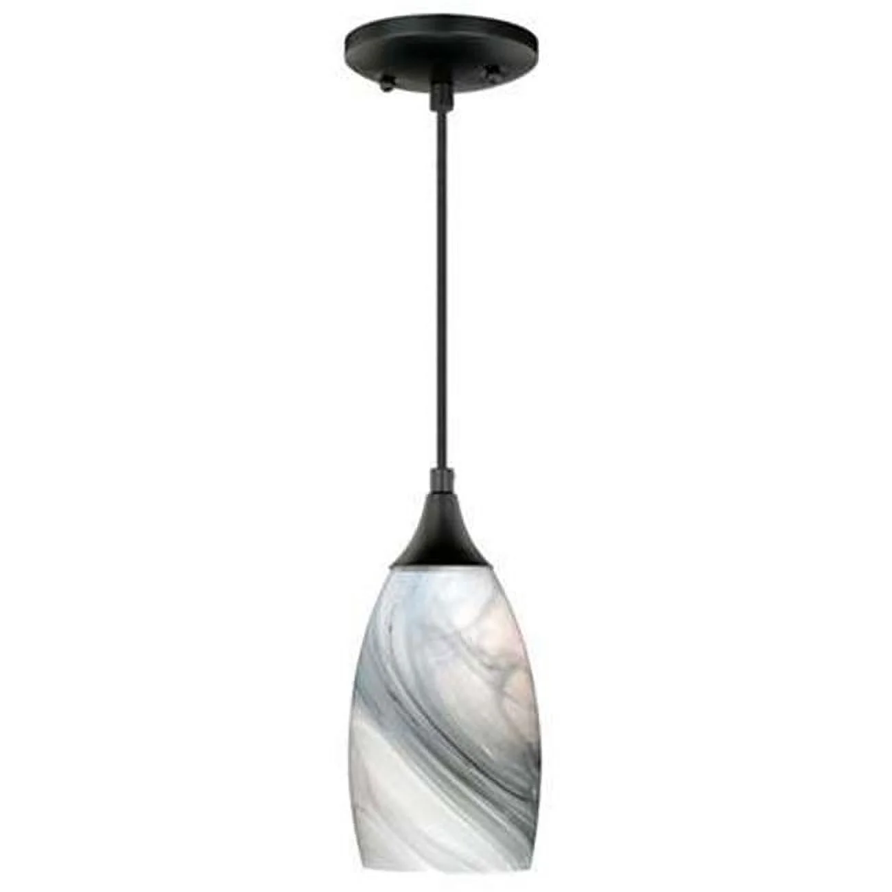 Milano Marble Swirl Glass Mini Pendant - Oil Rubbed Bronze Finish