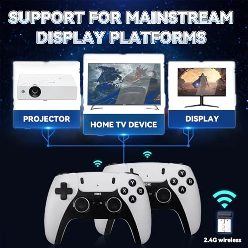 M15 Retro Game Stick,Retro Gaming Console Built-in 40000+ Games,23 Emulator,4K HDMI Wireless Retro Game Console with Dual 2.4Ghz Wireless Controllers,Plug and Play Video Gaming Stick for TV (128G)