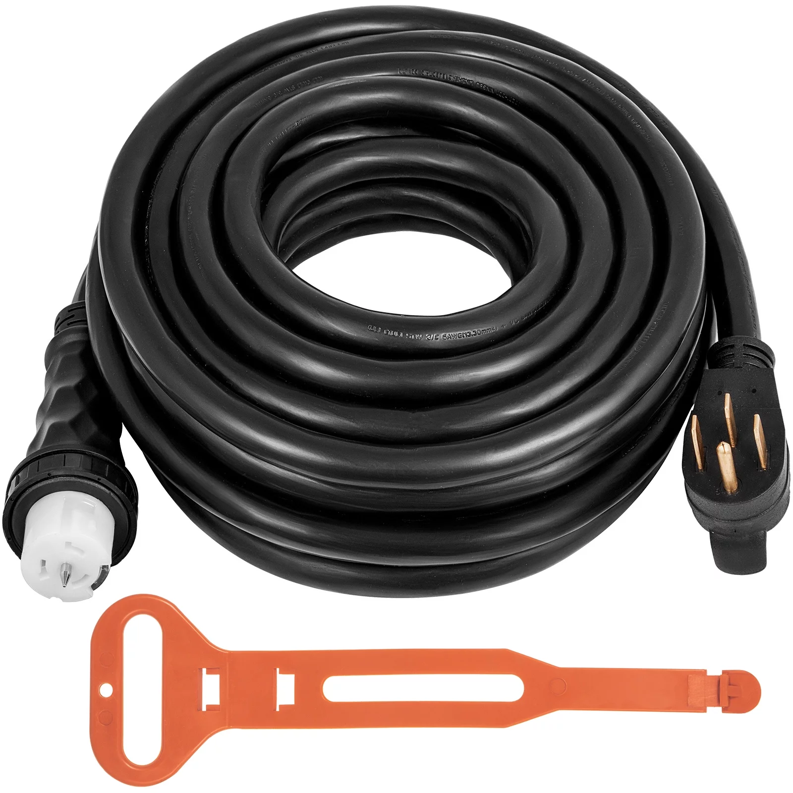VEVOR 50 Amp Generator Extension Cord STW 6/3 + 8/1 Generator Cord 125V 250V UL Listed Generator Power Cord N14-50P & SS2-50R & CS6364 Twist Lock Connectors(50Ft 50Amp)