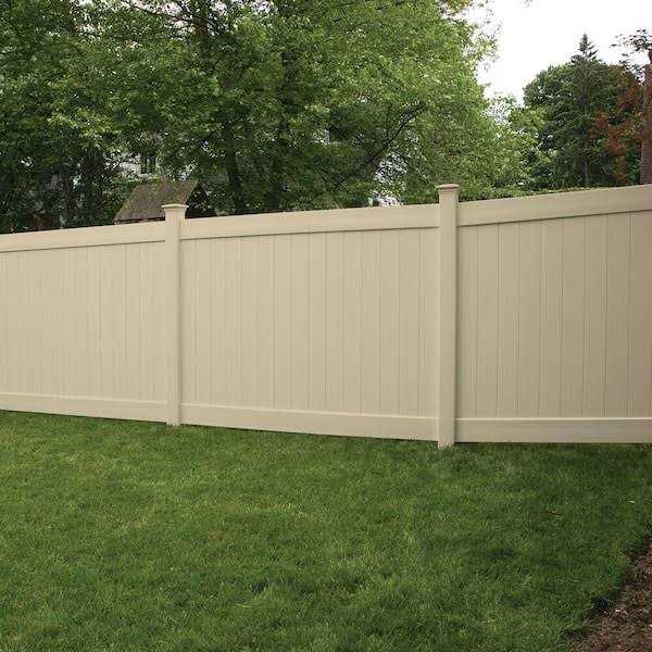 Veranda Linden H x 8 ft. W White Vinyl Privacy Fence Panel Kit