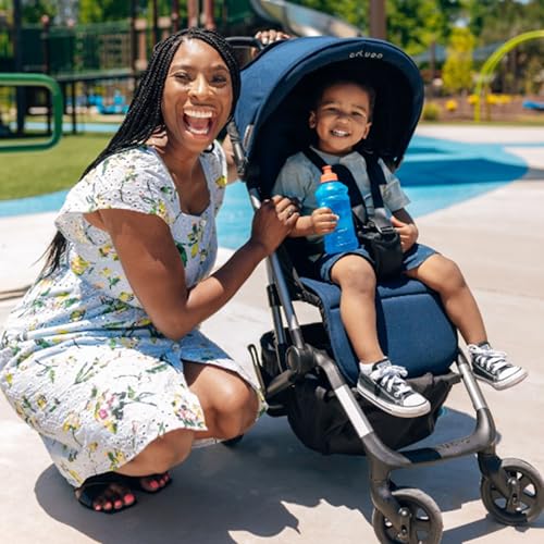 Compact Stroller - One Hand Fold Lightweight Stroller, Travel Stroller, Toddler Stroller, Airplane Stroller, Foldable Stroller with Rain Cover, Backpack and Cup Holder (Black)