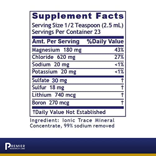 Premier Research Labs Premier pH Minerals - Trace Minerals, Trace Mineral Drops, Minerals for Water, Magnesium Supplement for Distilled Water, Reverse Osmosis Water, Liquid Concentrate - 2 fl oz