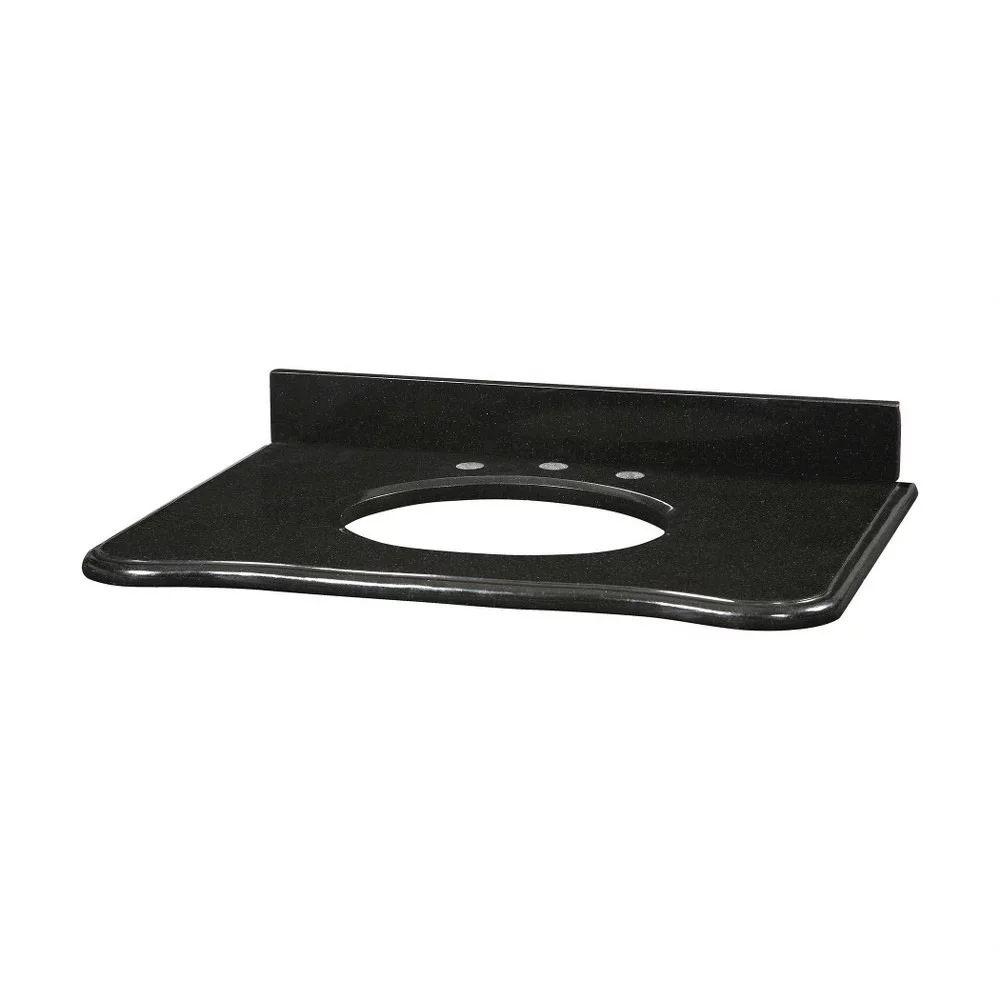 S-MALAGO-36BK-Elk Home-Malago - 37 Inch Stone Top for Oval Undermount Sink-Black Finish