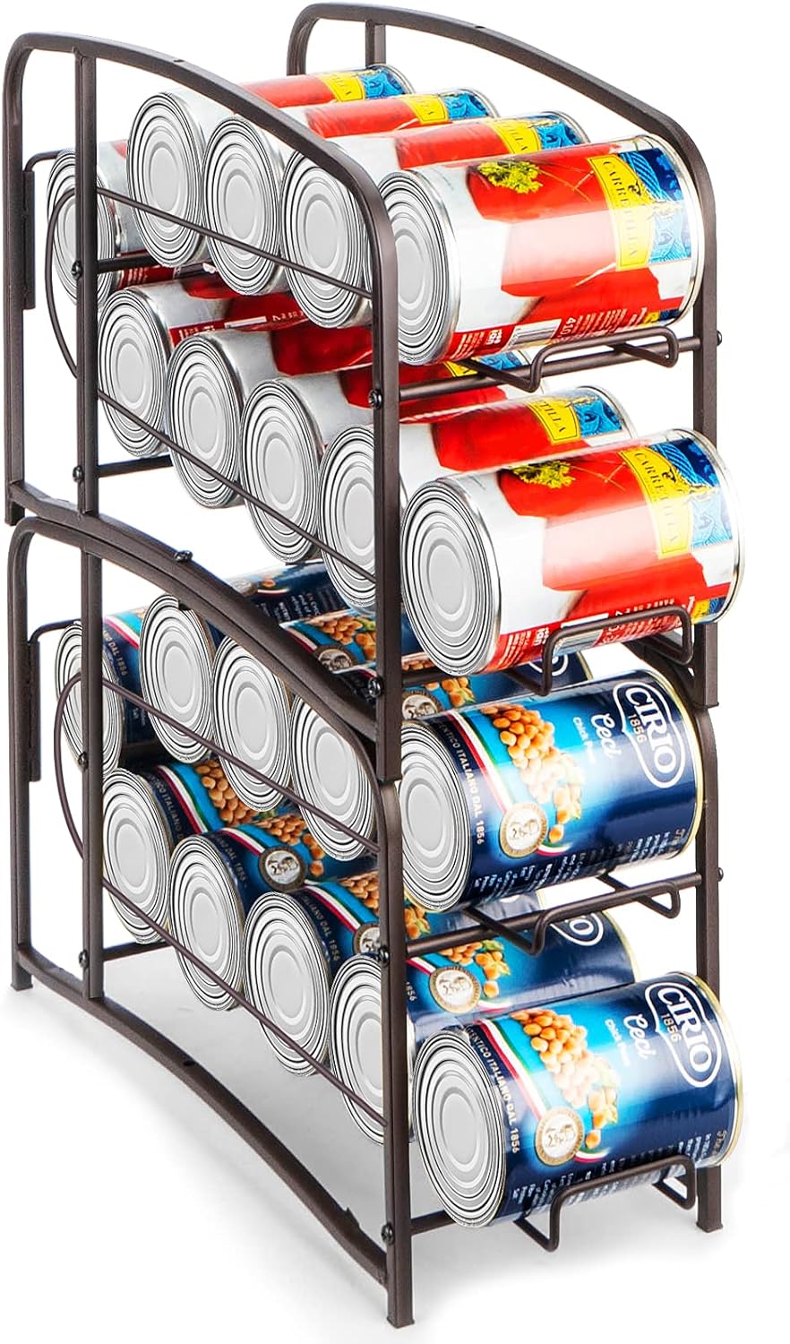 Auledio Stackable Beverage Can Dispenser Rack, Can Storage Organizer Holder for Canned food or Pantry Refrigerator(2 Pack)