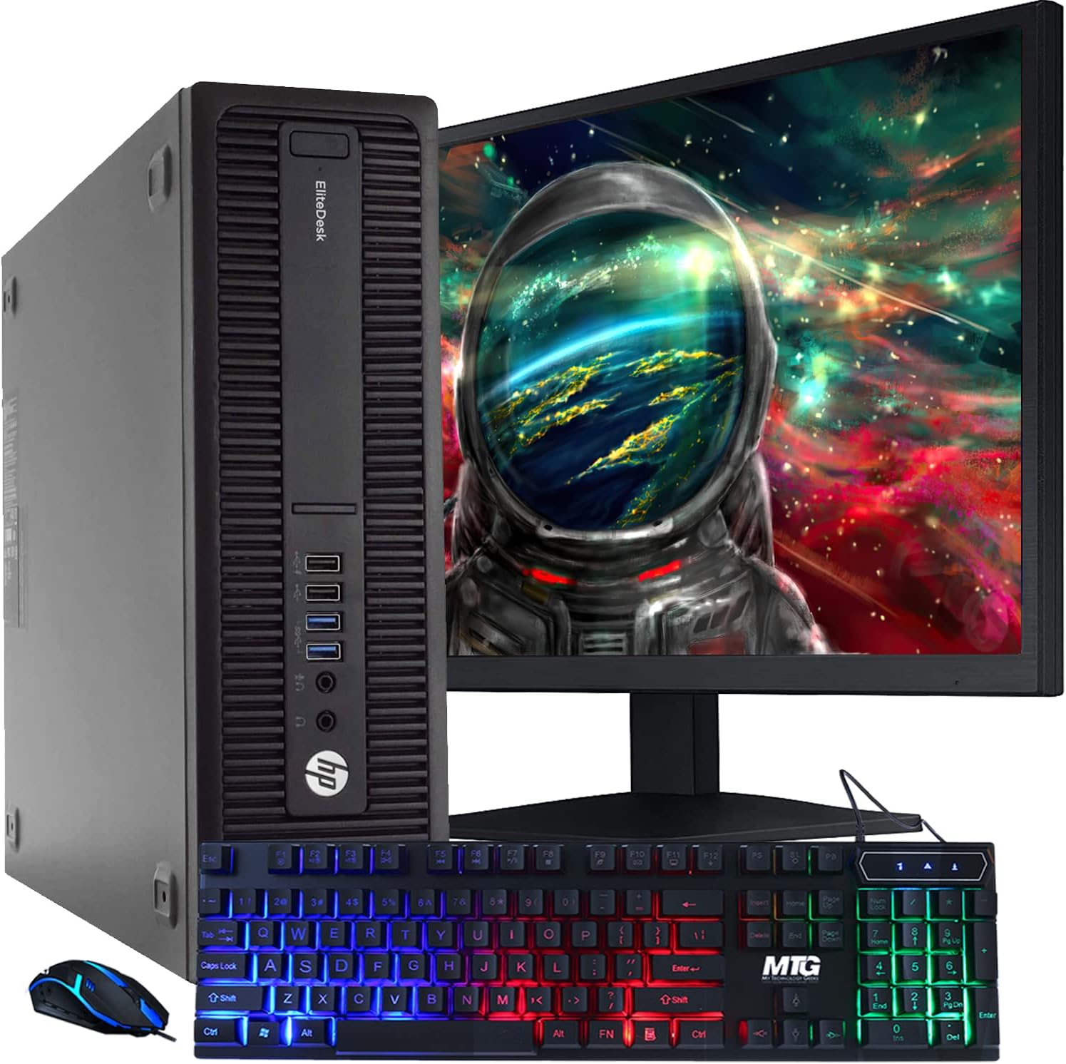 HP Elite 800G1 Desktop Computer PC, Intel Core i7 4th Gen Processor, 16GB RAM, 1TB, HDD, 22 inch Monitor, RGB Keyboard and Mouse, WiFi Windows 10 Pro 64-Bit