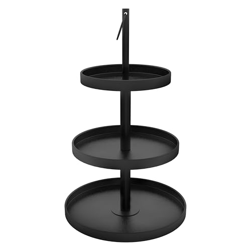 Cupcake Stand for 50 Cupcakes, Halloween Cupcake Stand 2 PACK Metal 3 Tier Cupcake Tower Black Tiered Tray Stand Cupcake Holder Stand Cake Stand Serving Trays Dessert Stands with Handle for Party